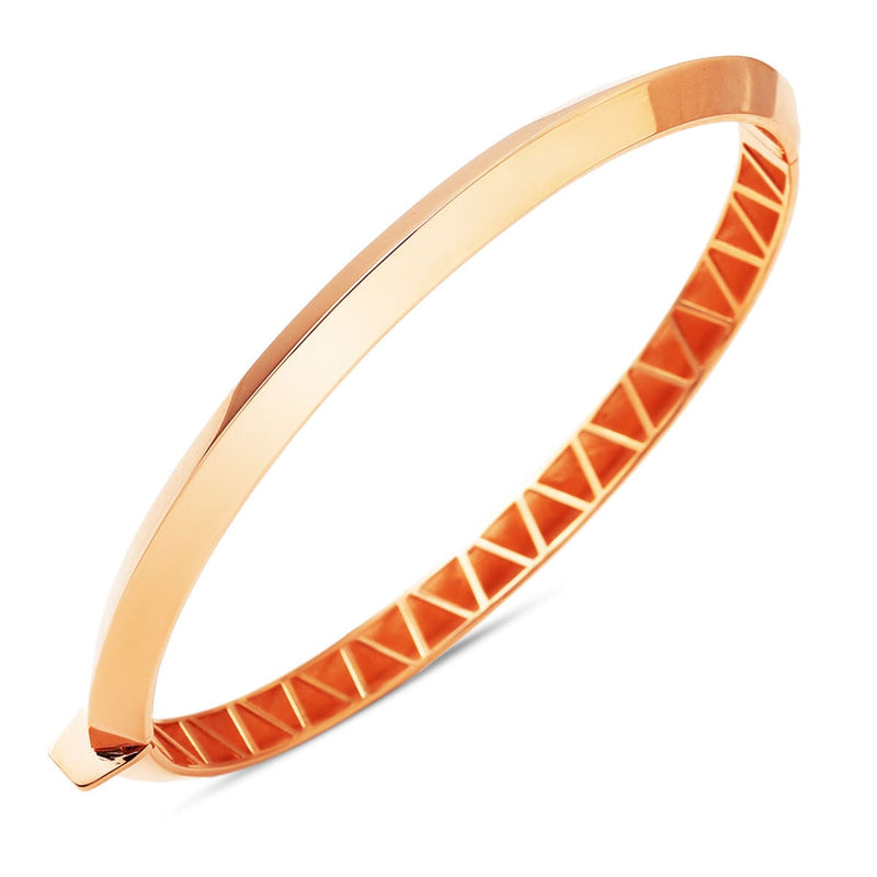 14K Rose Gold Women's Hinged Cuff Bangle