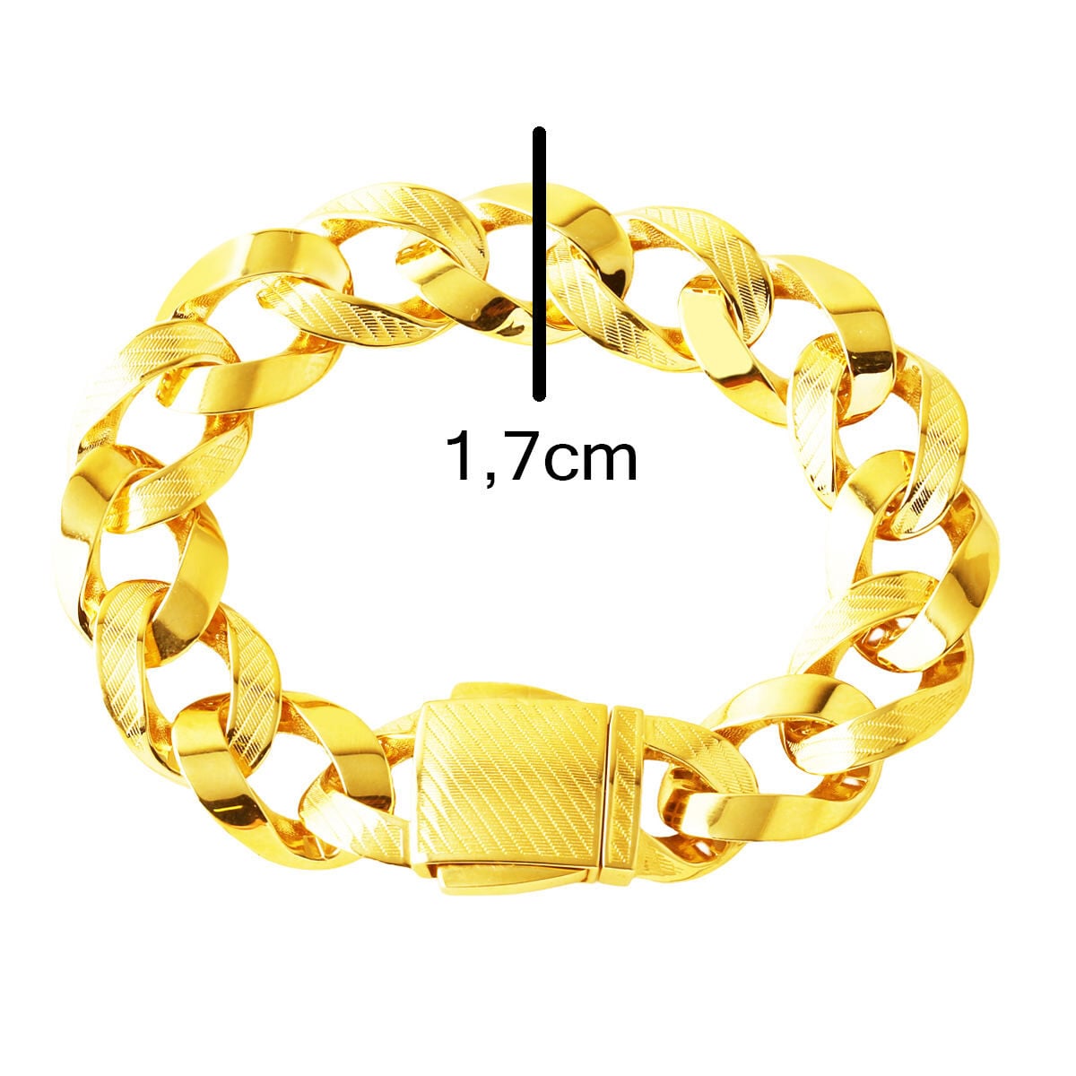 14K Yellow Gold Mesh Detail Curb Bracelet