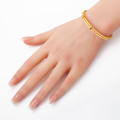 14K Yellow Gold Two Row Ajda Hinged Cuff Bangle