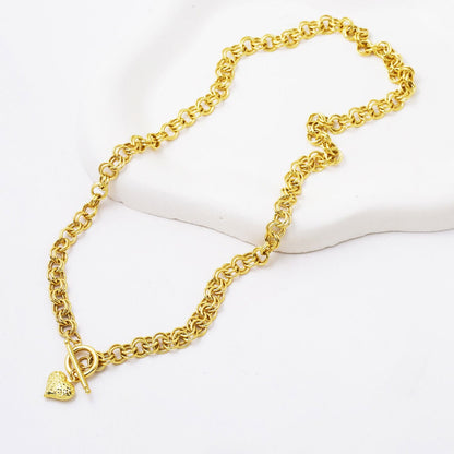 14K Yellow Gold Hoop Chain Chakra Necklace