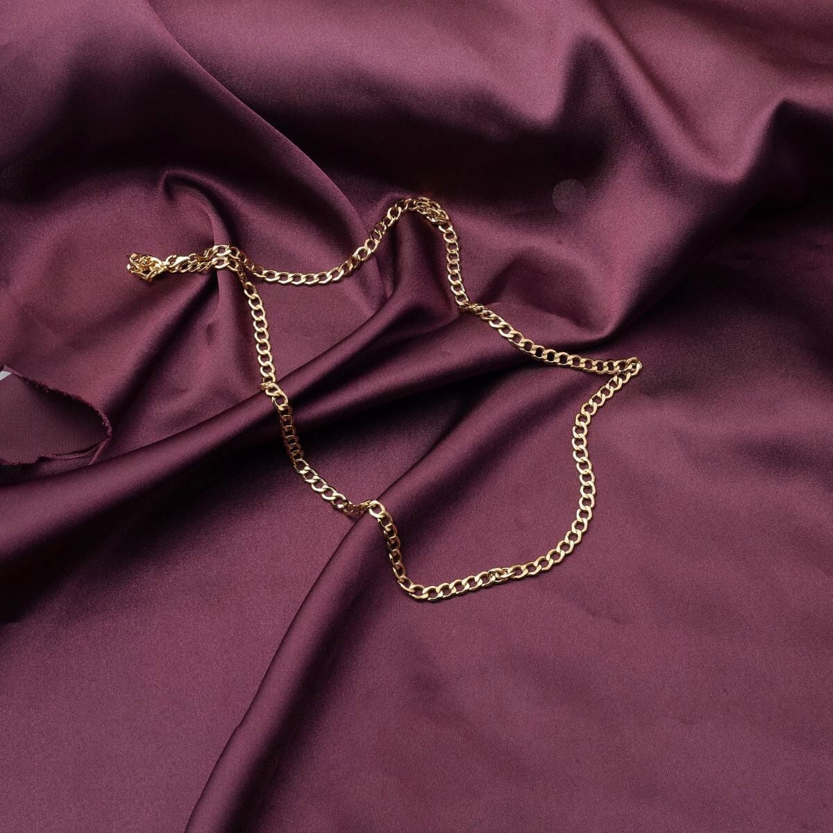 14K Yellow Gold Wrap Curb Chain 1 Meter
