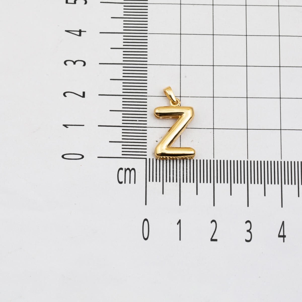 14K Yellow Gold Balloon Initial Z Necklace