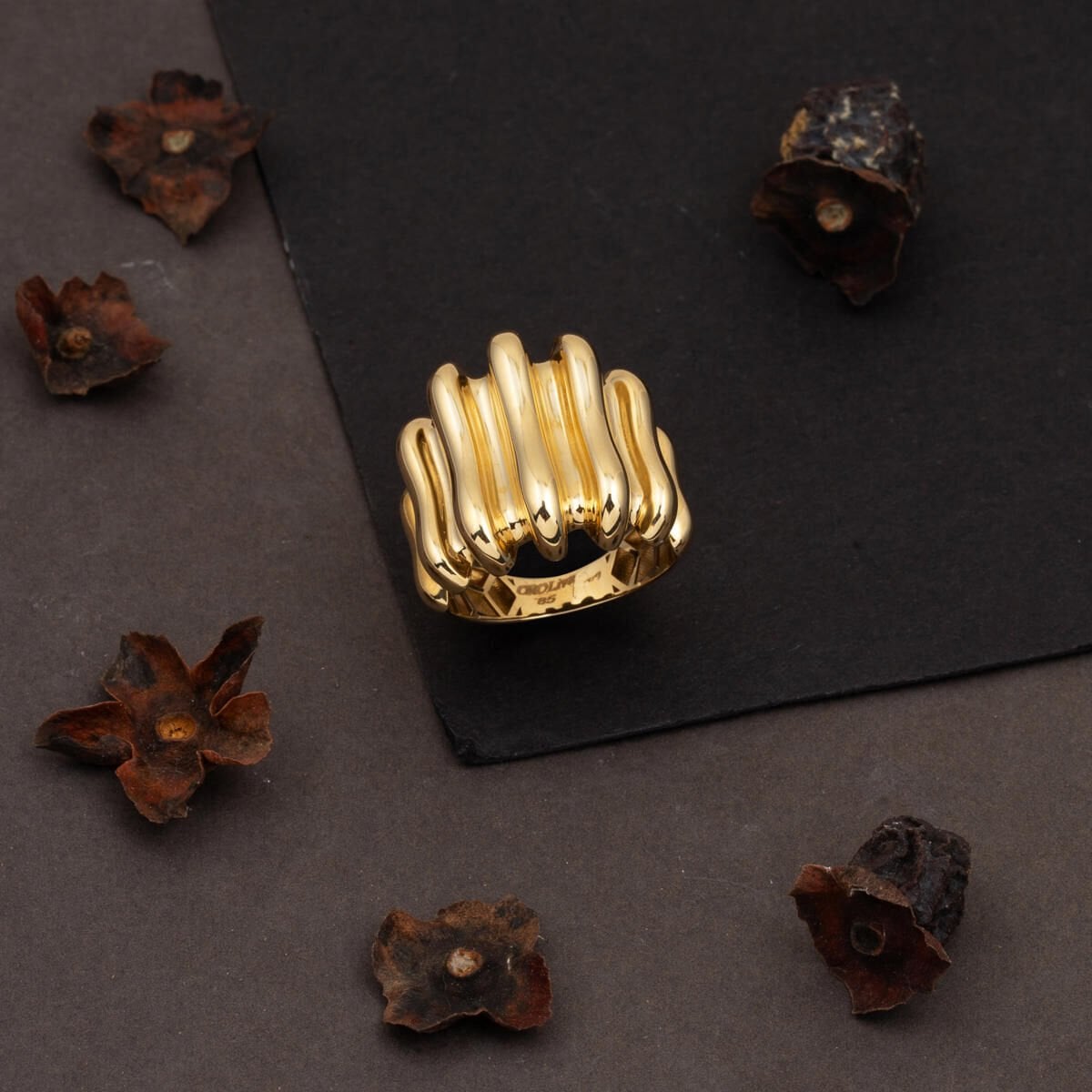 14K Yellow Gold Sequence Ring