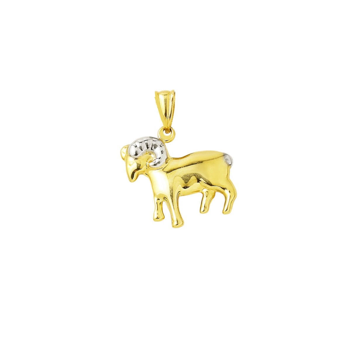 14K Yellow Gold Aries Zodiac Pendant