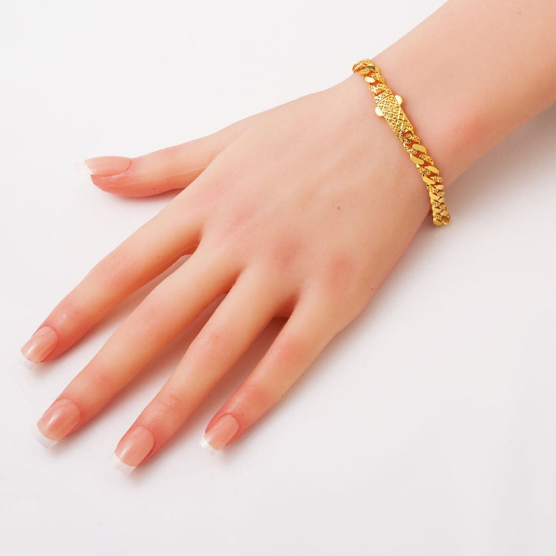 14K Yellow Gold Antique Curb Chain Bracelet