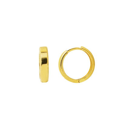 14K Yellow Gold Ajda Thick Hoop Earrings