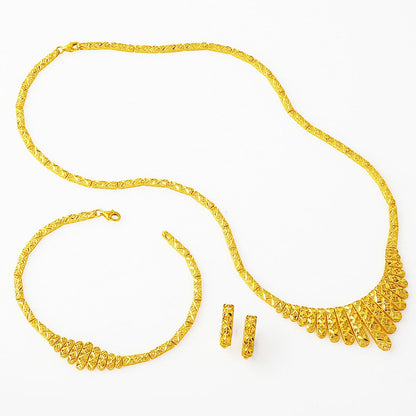 14K Yellow Gold Cleopatra Design Jewelry Set