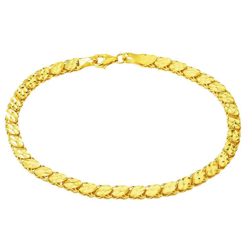 14K Yellow Gold Sparkling Modern Sequin Bracelet