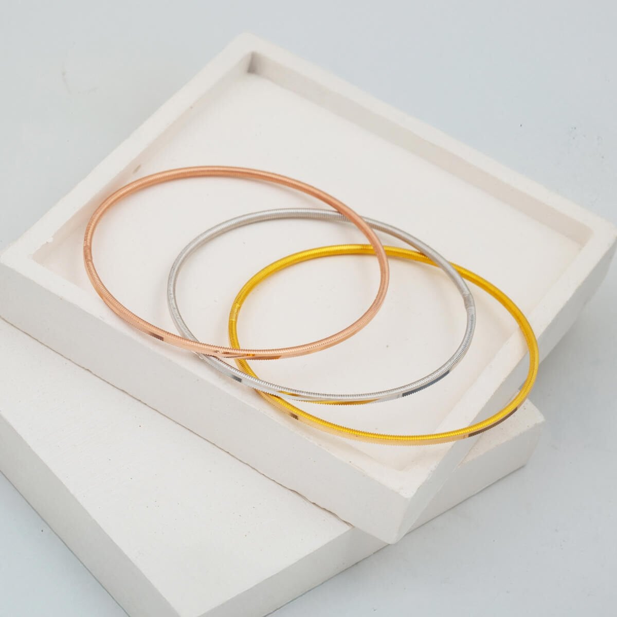 22K Tri-Color Gold Ajda Bangle (21 g)