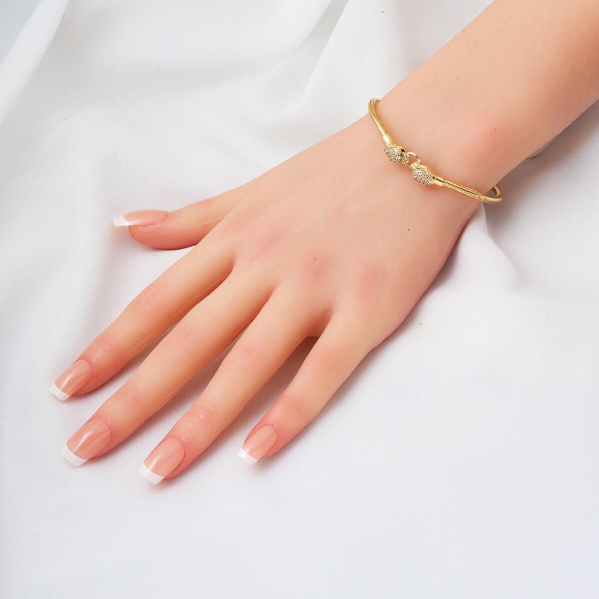 14K Yellow Gold Jaguar Italian Cubic Zirconia Bracelet