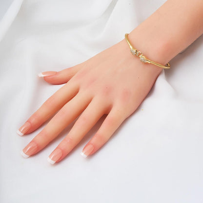 14K Yellow Gold Jaguar Italian Cubic Zirconia Bracelet
