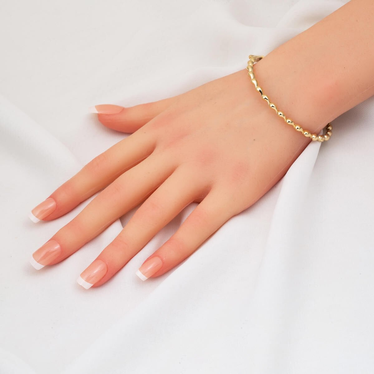 14K Yellow Gold Thin Designer Inspired Hinged Cuff Bracelet