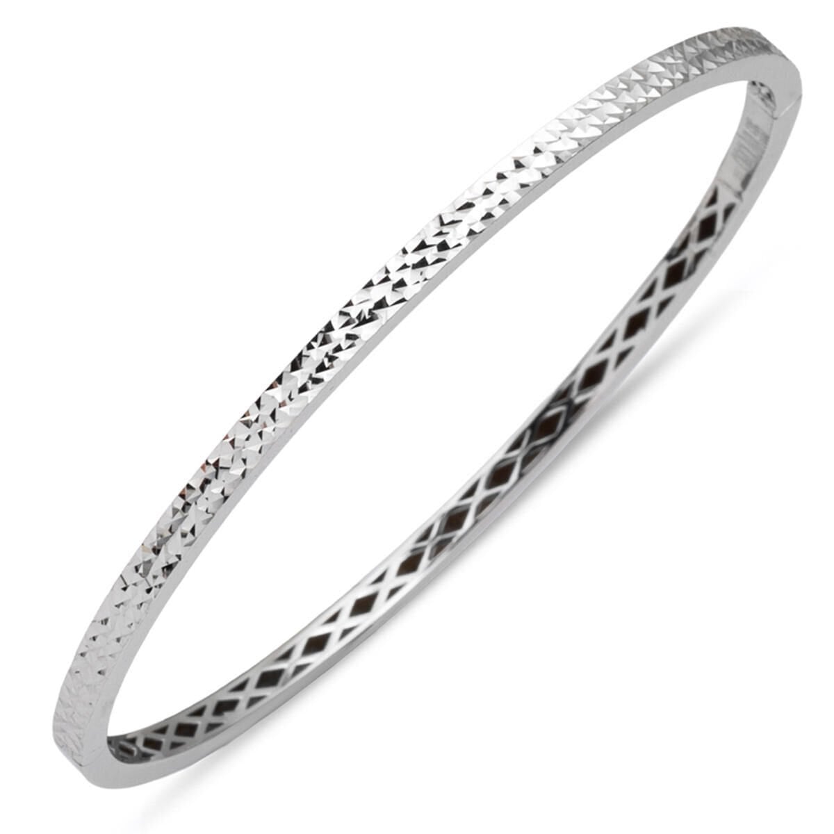 14K White Gold Hinged Cuff Bangle (6.71 g)
