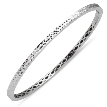 14K White Gold Hinged Cuff Bangle (6.71 g)