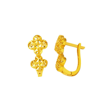 22K Yellow Gold Daisy Ivy Earrings