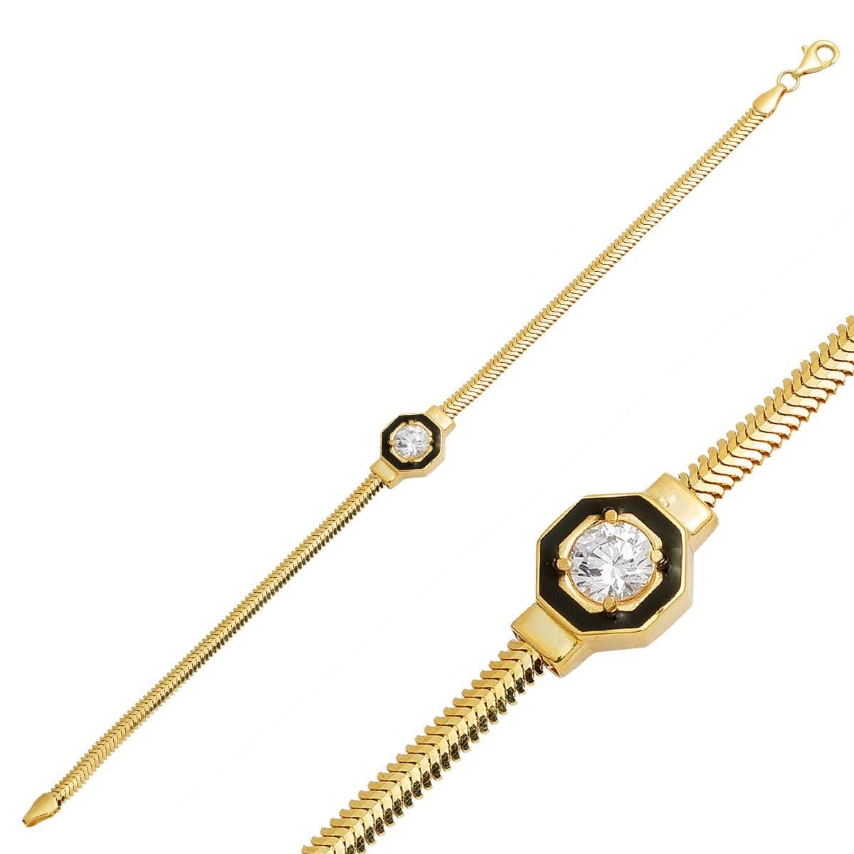 14K Yellow Gold Cagla Enamel Bracelet