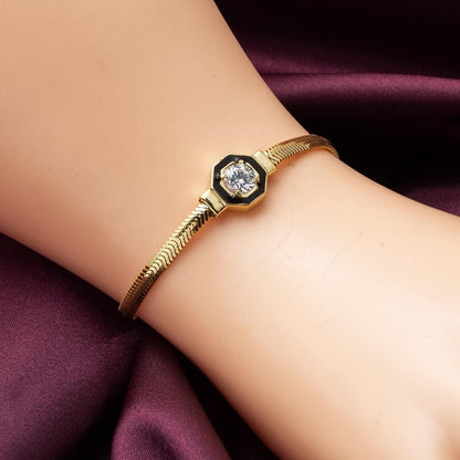 14K Yellow Gold Cagla Enamel Bracelet