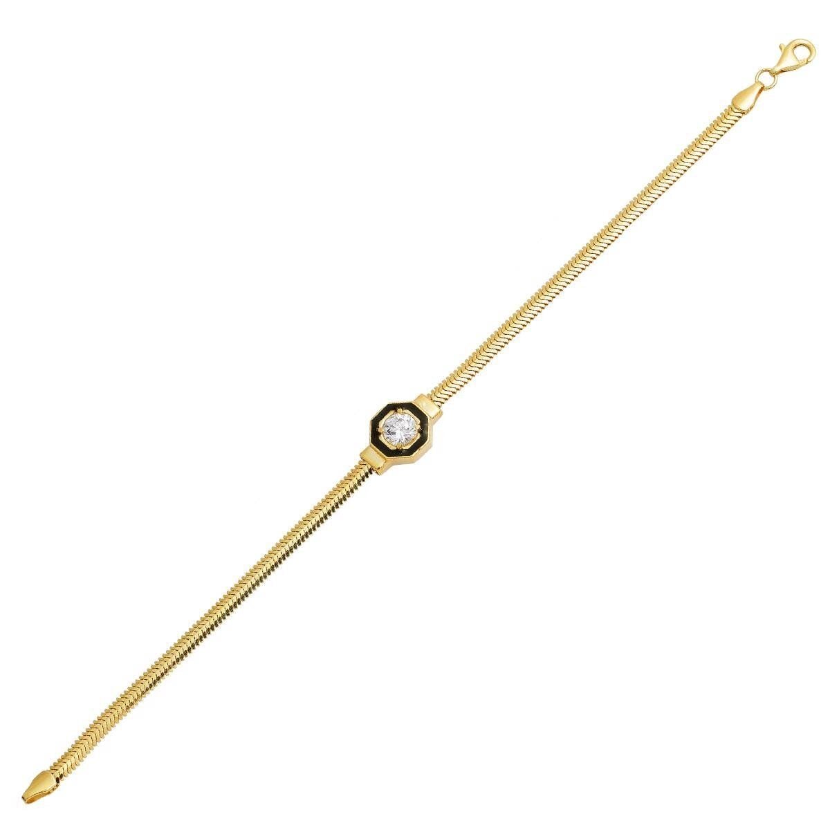 14K Yellow Gold Cagla Enamel Bracelet