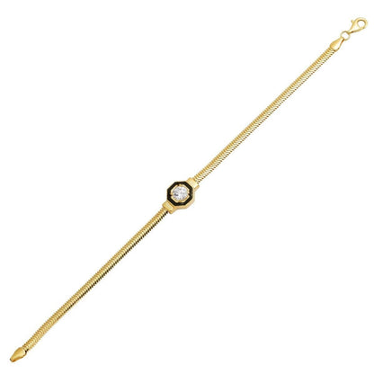 14K Yellow Gold Cagla Enamel Bracelet