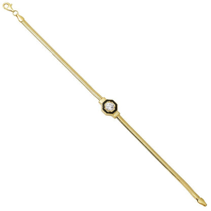 14K Yellow Gold Cagla Enamel Bracelet