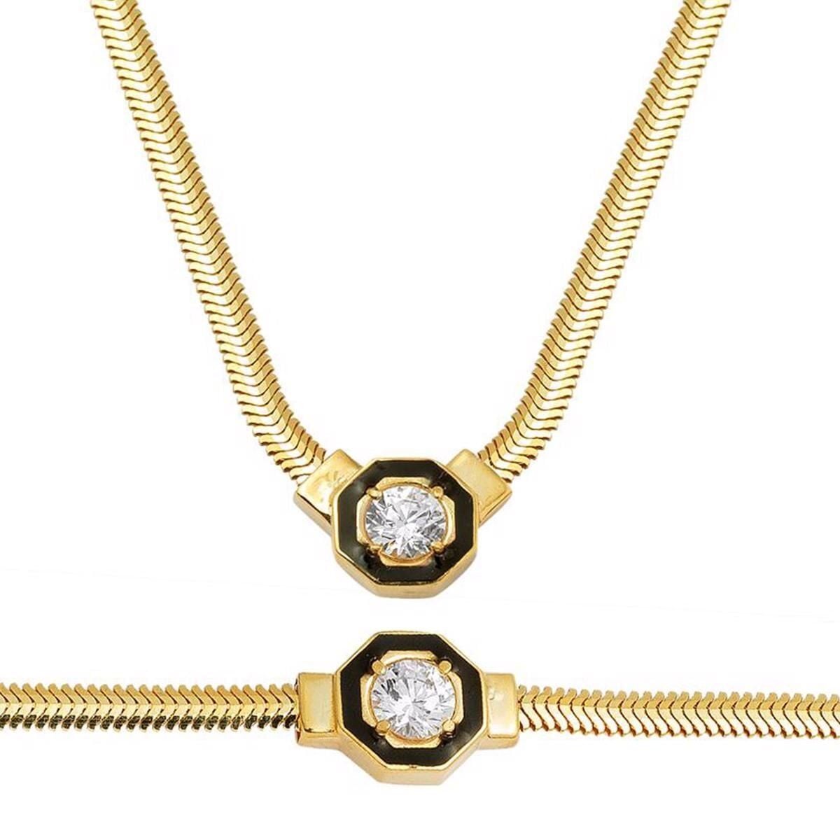 14K Yellow Gold Cagla Cubic Zirconia Jewelry Set (15.7 g)