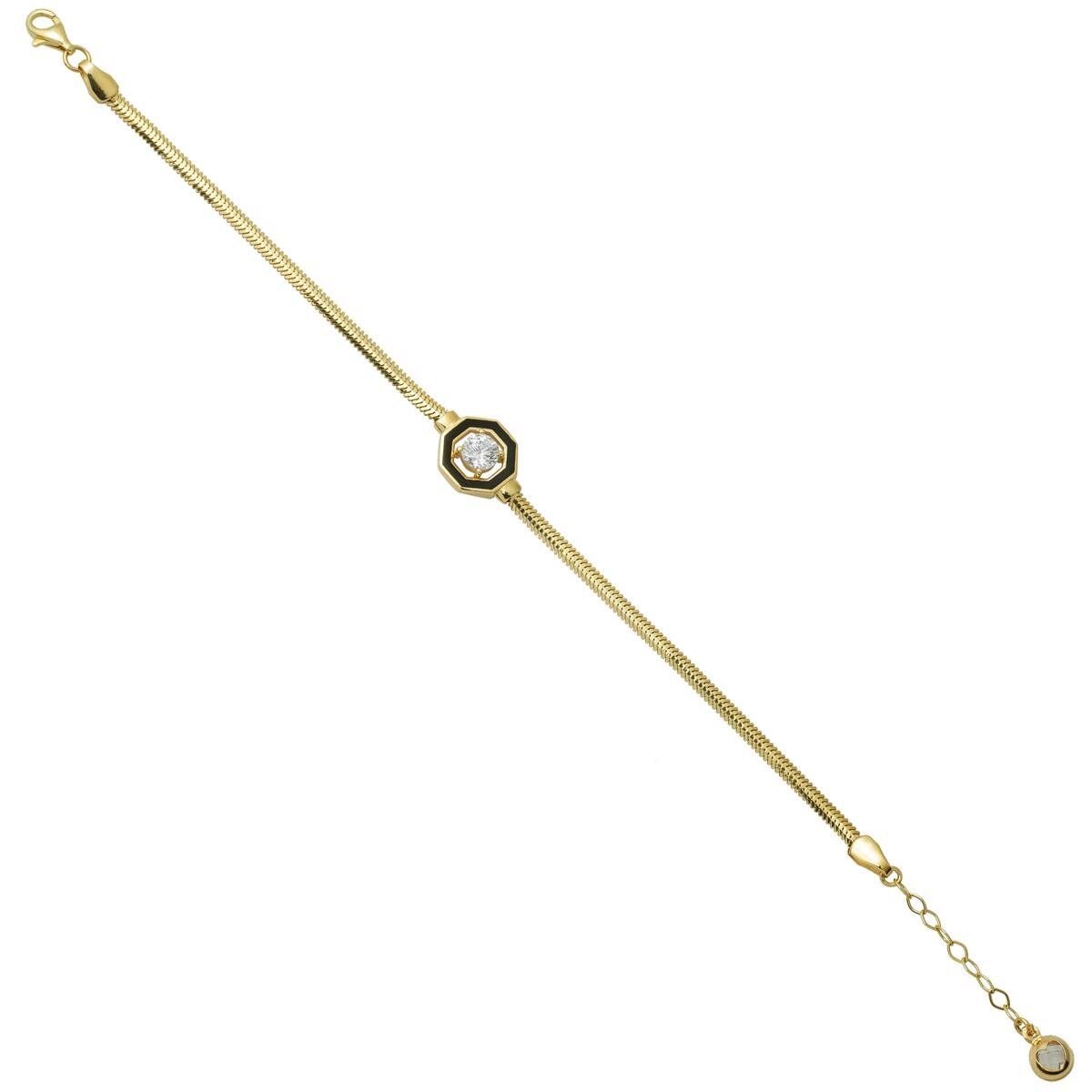 14K Yellow Gold Cagla Solitaire Enamel Bracelet