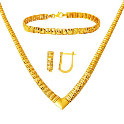 22K Yellow Gold Chevron Set