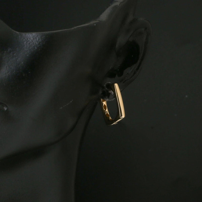 14K Yellow Gold Square Women's Hoop Earrings