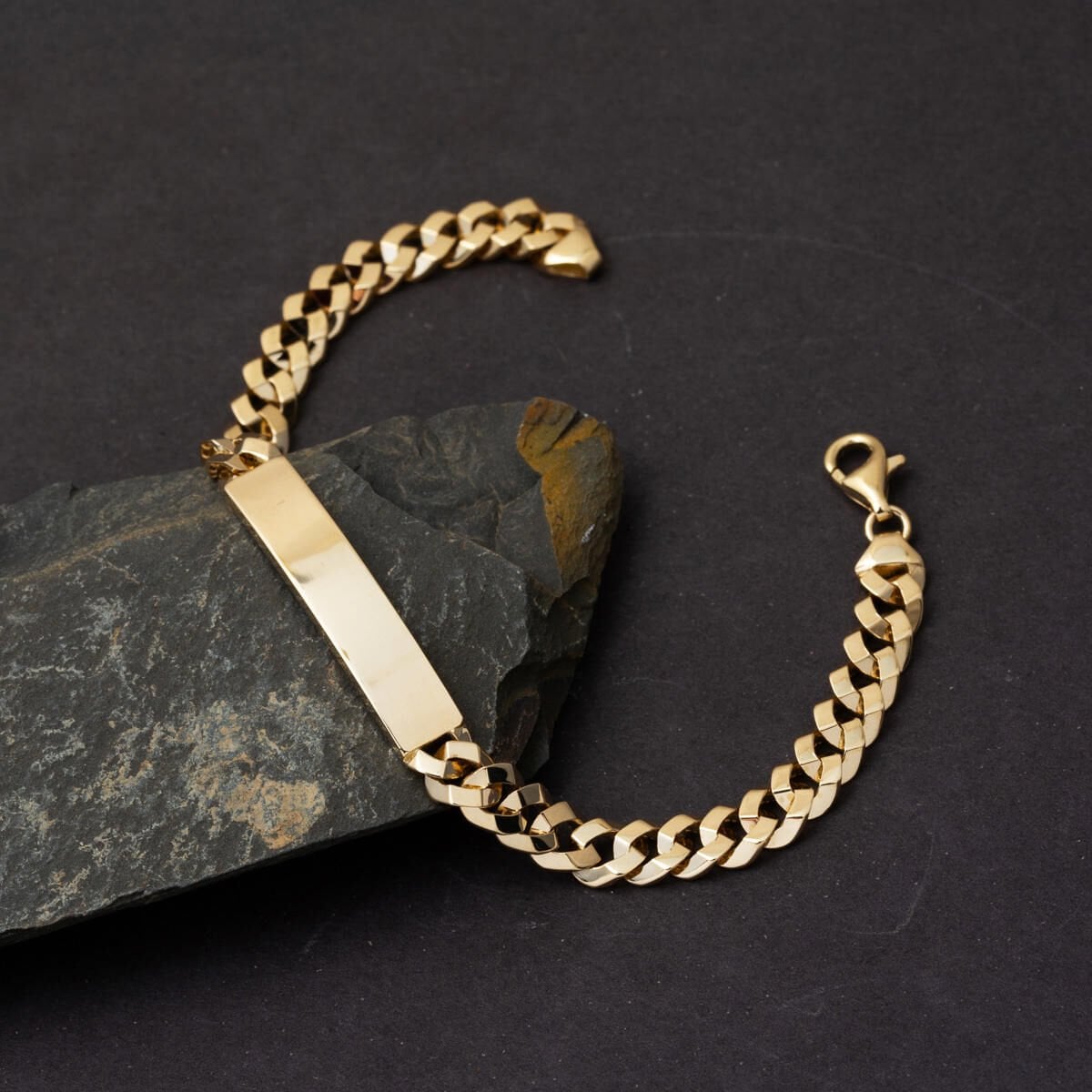 14K Yellow Gold Curb Chain Children's ID Bracelet