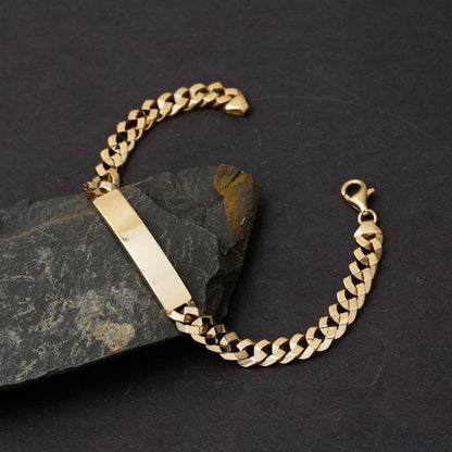 14K Yellow Gold Curb Chain Children's ID Bracelet
