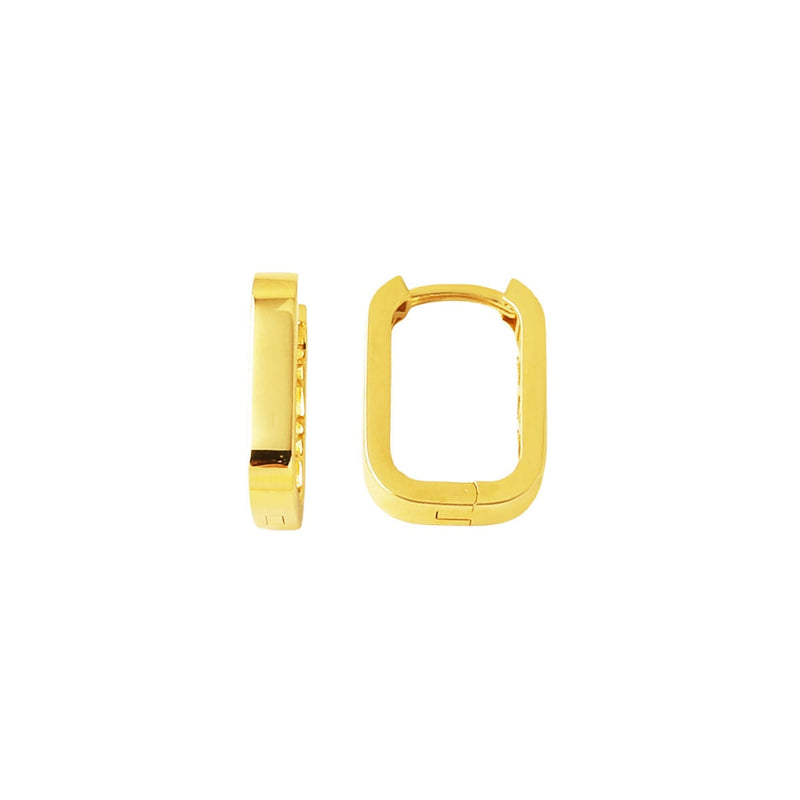 14K Yellow Gold Square-Cut Hoop Earrings