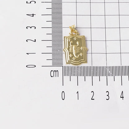 14K Yellow Gold Retro Scorpio Zodiac Pendant