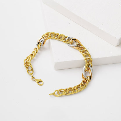 14K Yellow Gold Chain Hallow Bracelet