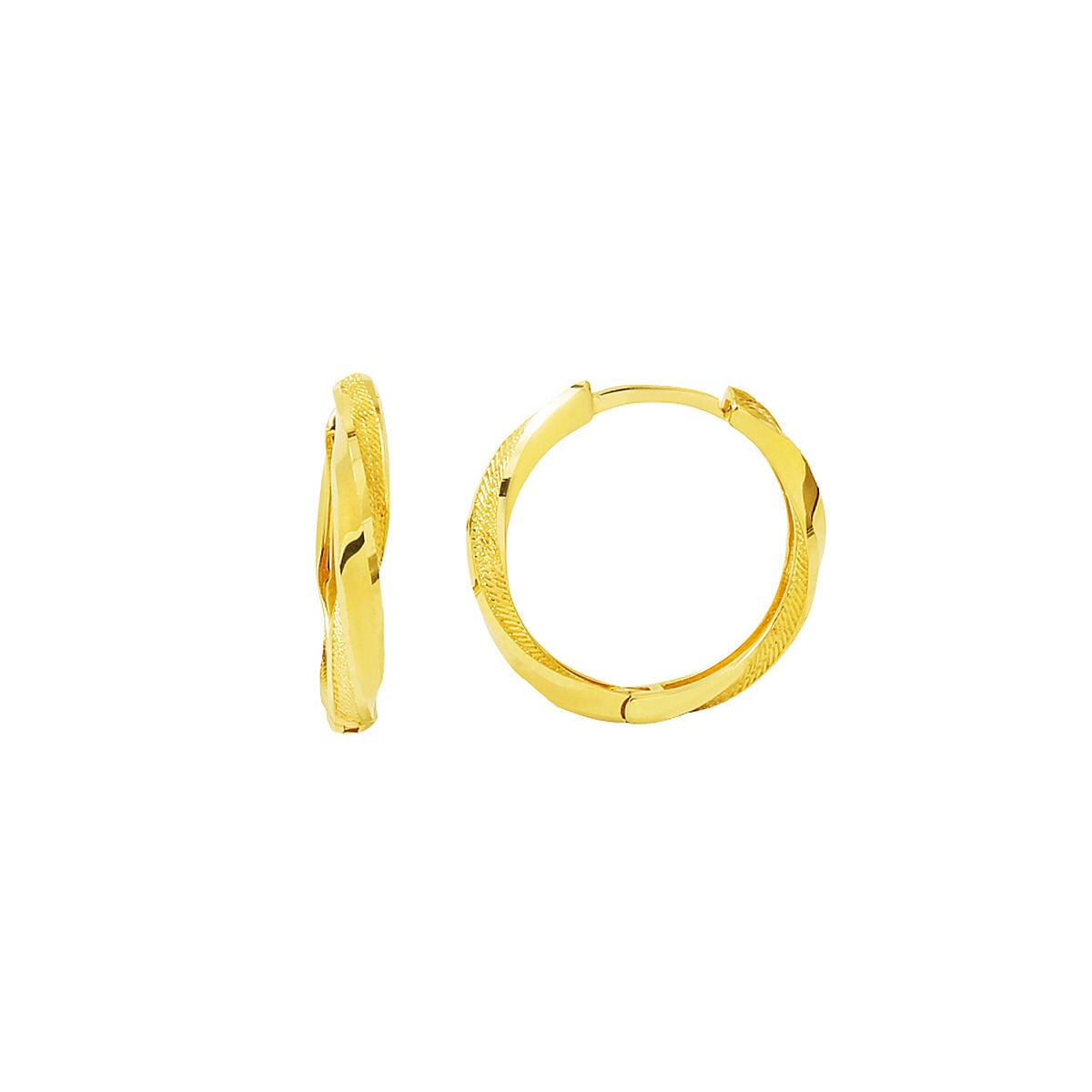14K Yellow Gold Italian Twisted Hoop Earrings (2.51 g)
