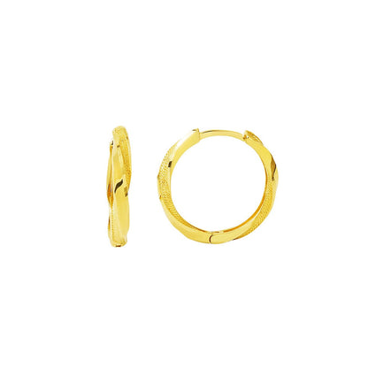 14K Yellow Gold Italian Twisted Hoop Earrings (2.51 g)
