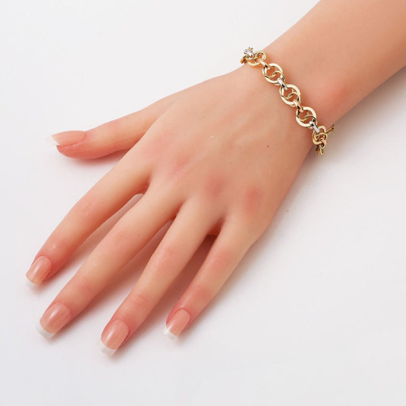 14K Yellow Gold Round Hoop Women's Bracelet