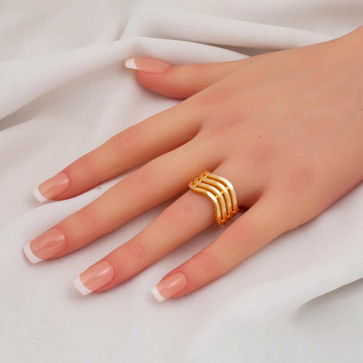 14K Yellow Gold Zigzag Ajda Ring (2.49 g)