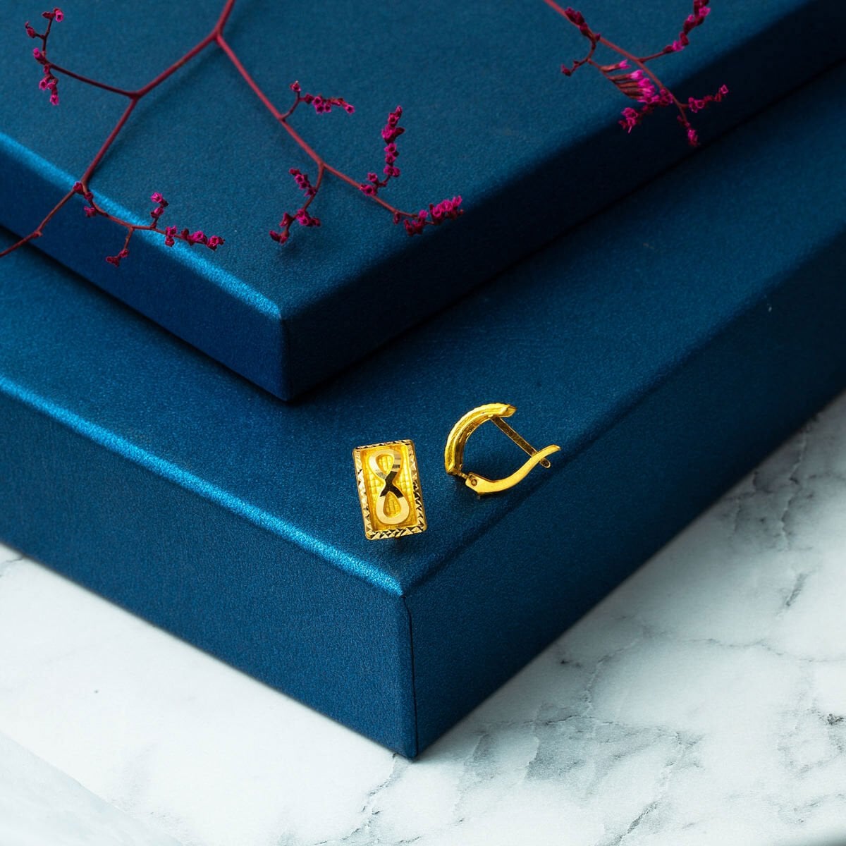 14K Yellow Gold Infinity Earrings