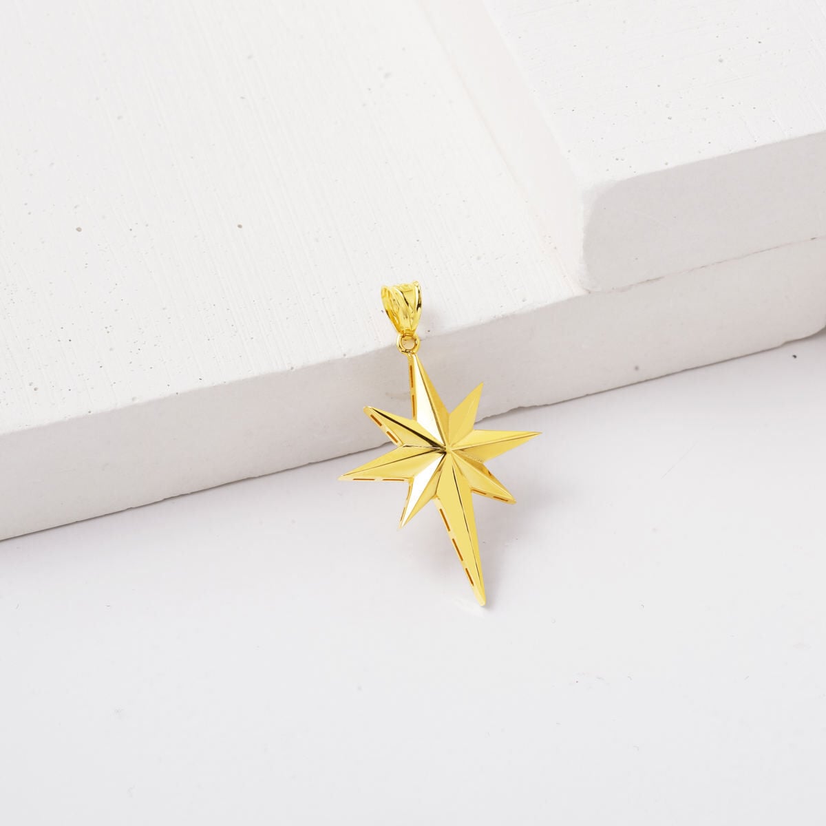 14K Yellow Gold Polar Star Pendant