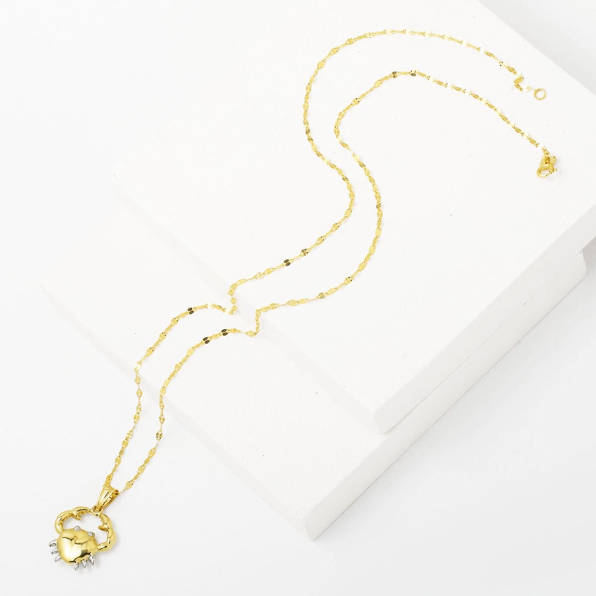 14K Yellow Gold Cancer Zodiac Necklace