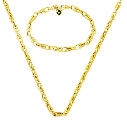 14K Yellow Gold Yakamoz Necklace and Bracelet Set