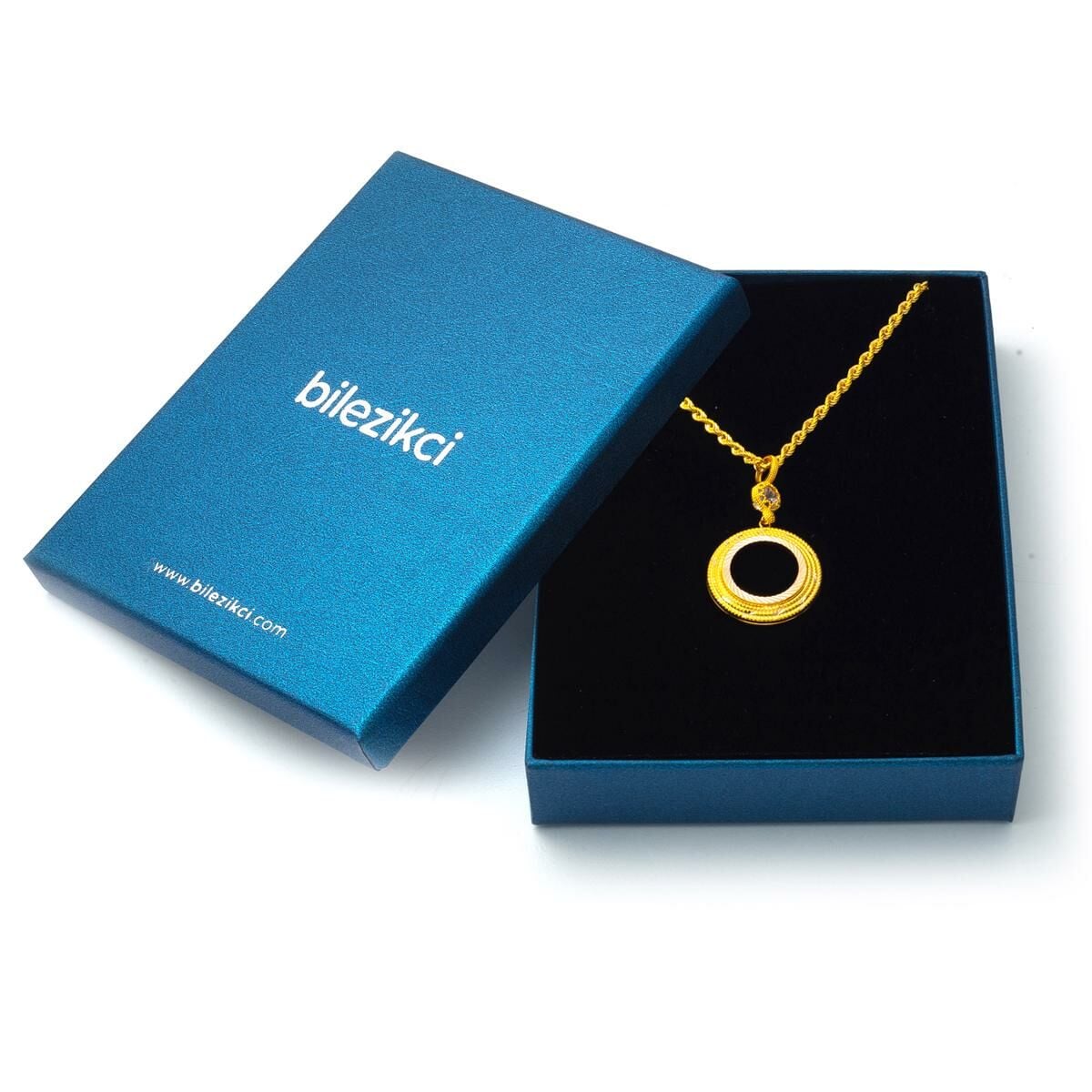 14K Yellow Gold Bezel-Set Quarter Coin Holder Cubic Zirconia Necklace