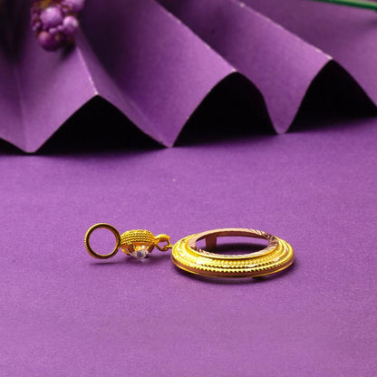14K Yellow Gold Bezel-Set Quarter Coin Holder Cubic Zirconia Necklace