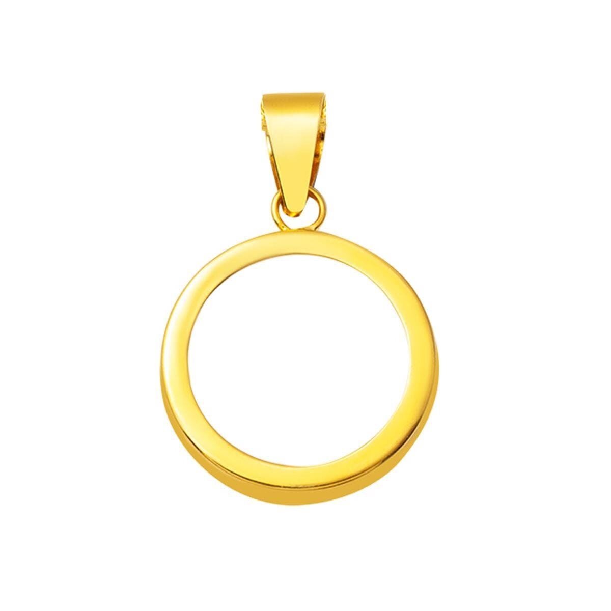 14K Yellow Gold Quarter Coin Attachable Bezel Pendant