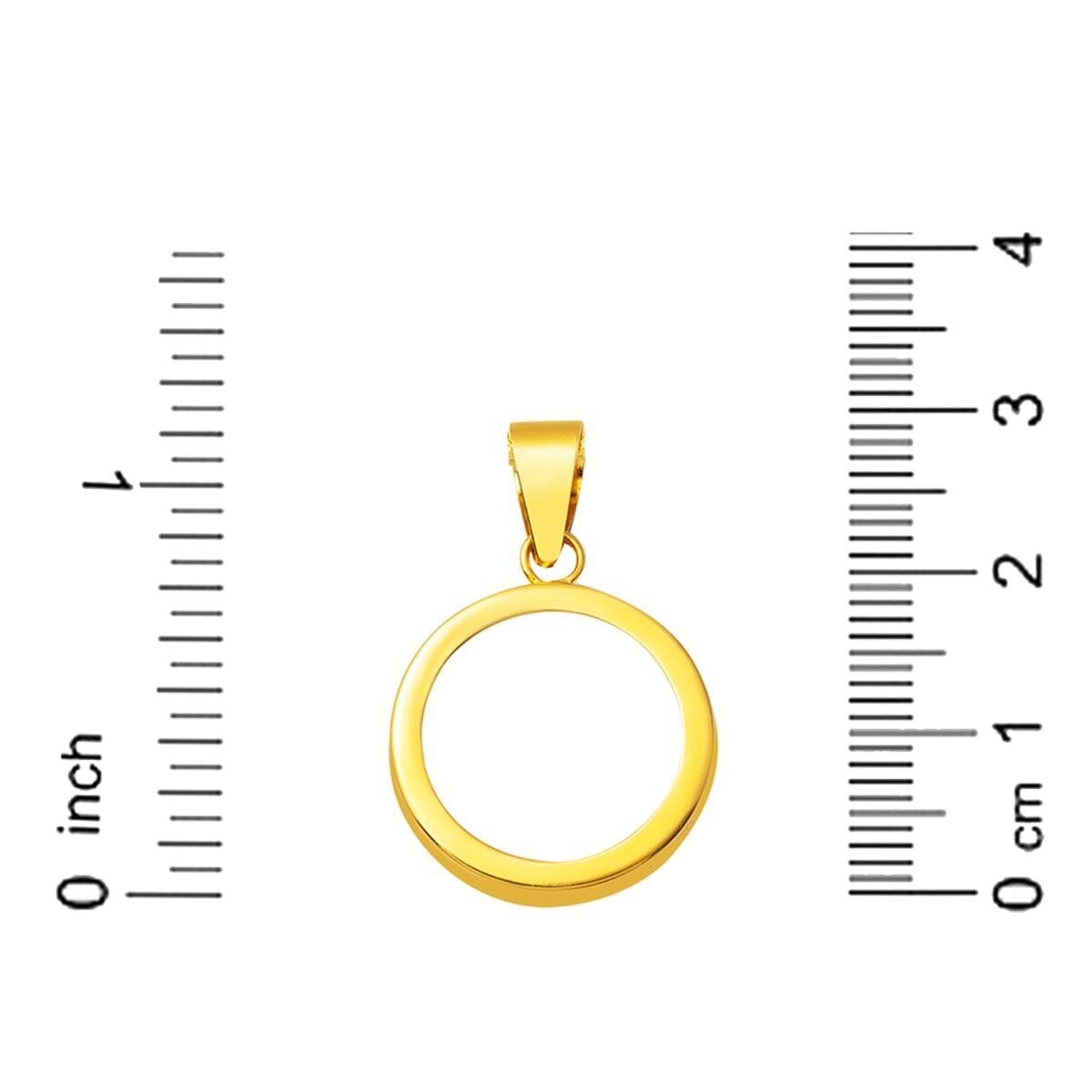 14K Yellow Gold Quarter Coin Attachable Bezel Pendant