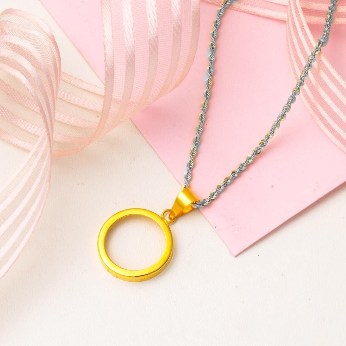 14K Yellow Gold Quarter Coin Attachable Bezel Pendant
