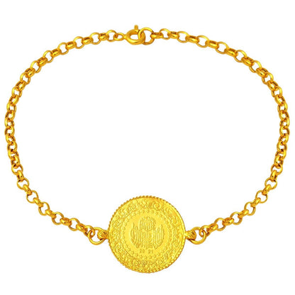 22K Yellow Gold Quarter Coin Bracelet (3.54 g)