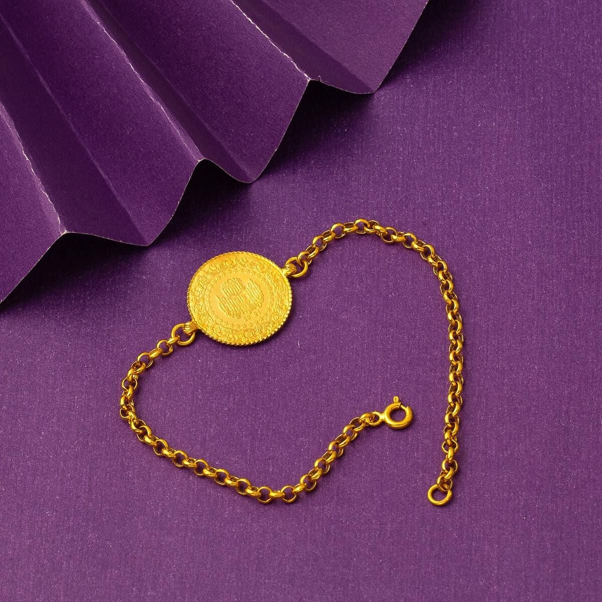 22K Yellow Gold Quarter Coin Bracelet (3.54 g)