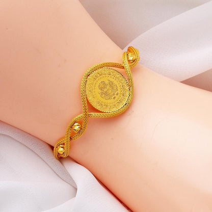 22K Yellow Gold Quarter Coin Bracelet (9.84 g)