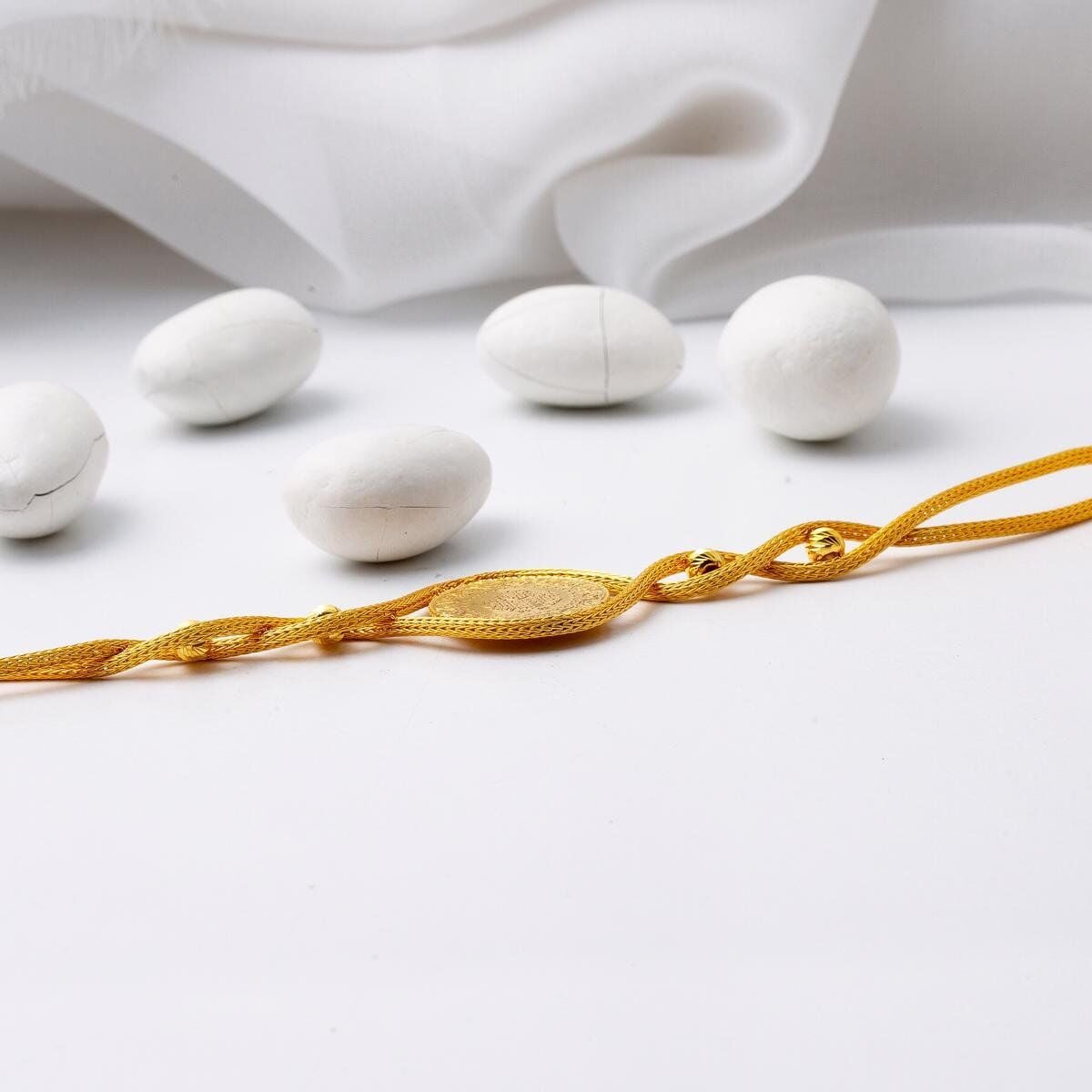 22K Yellow Gold Quarter Coin Bracelet (9.84 g)